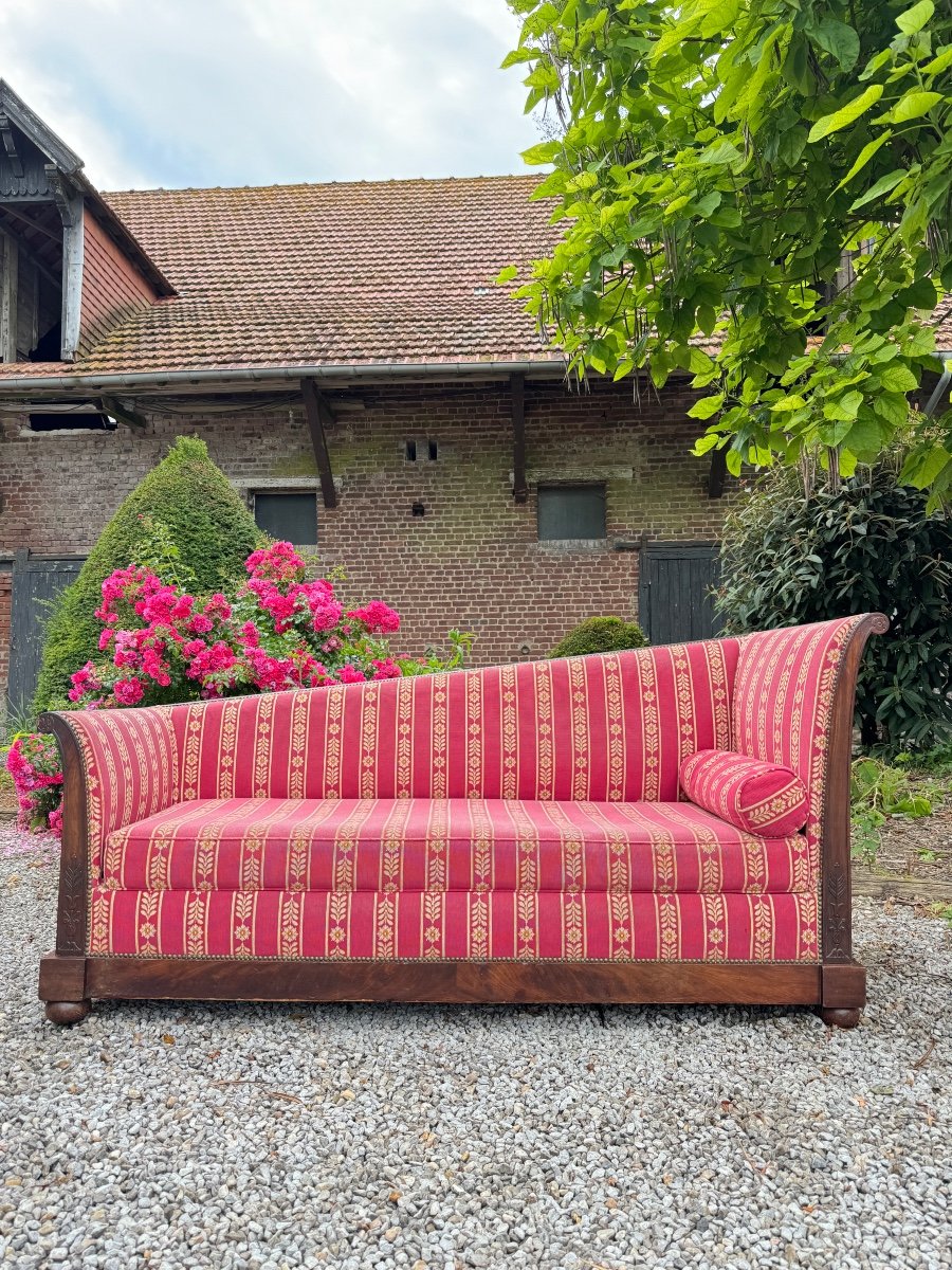 Canapé Banquette Dit Pommier En Acajou D’époque Empire XIX Eme Siècle -photo-2