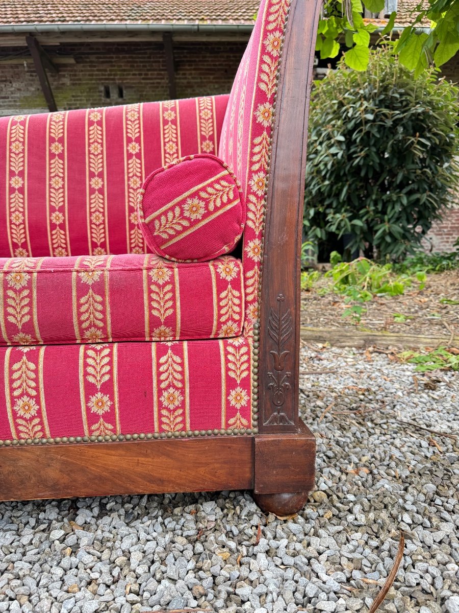 Canapé Banquette Dit Pommier En Acajou D’époque Empire XIX Eme Siècle -photo-1
