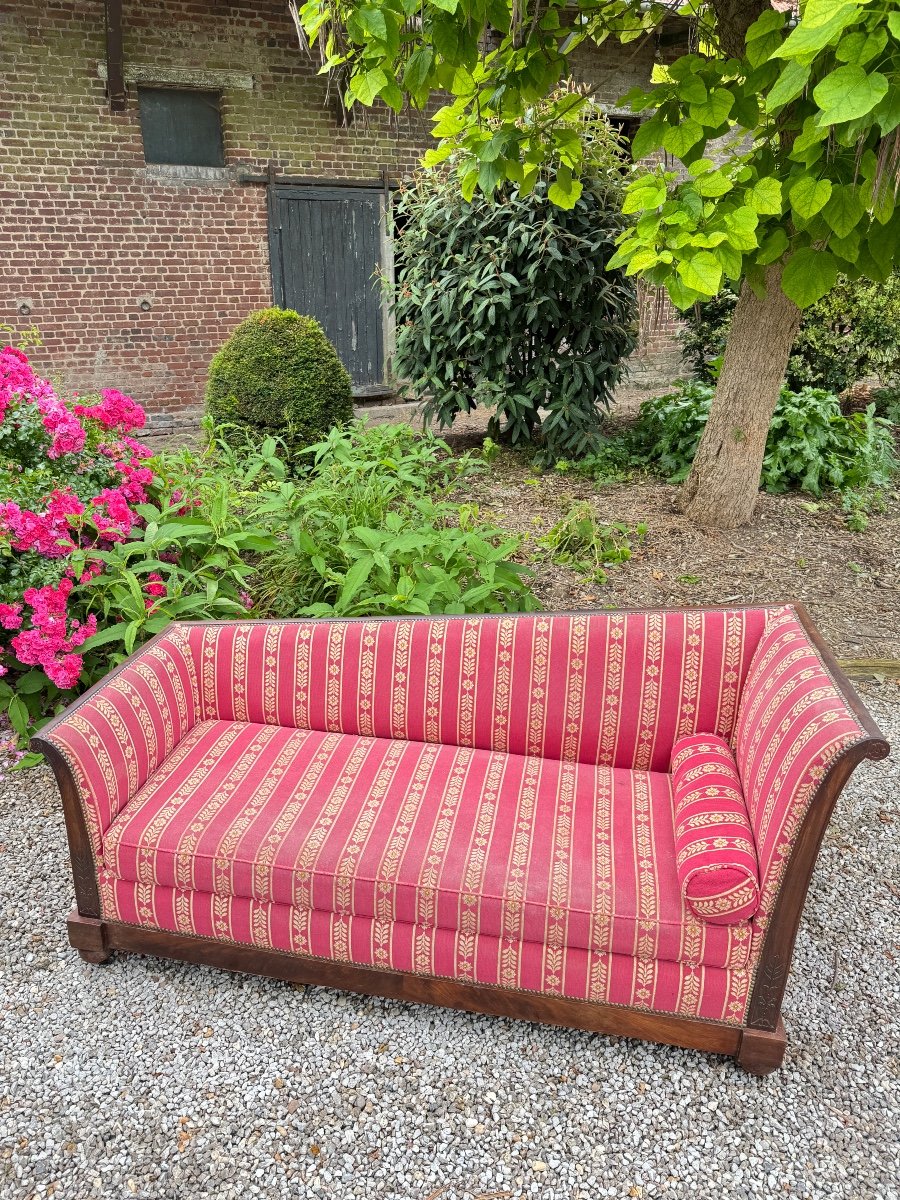 Canapé Banquette Dit Pommier En Acajou D’époque Empire XIX Eme Siècle -photo-5