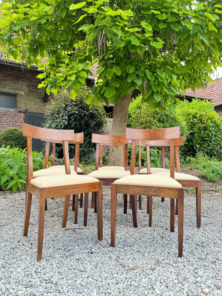 Suite De Huit Chaises En Acajou De Style Directoire XIX Eme Siècle -photo-2
