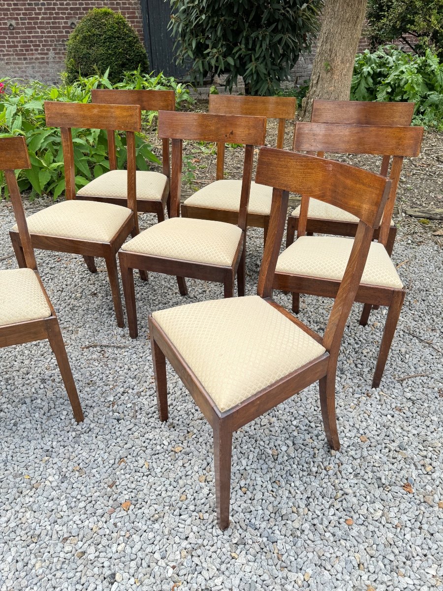 Suite De Huit Chaises En Acajou De Style Directoire XIX Eme Siècle -photo-5