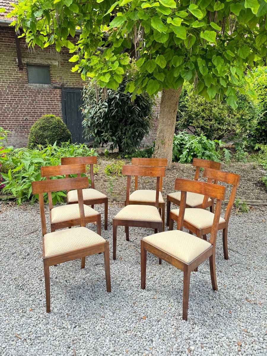 Suite De Huit Chaises En Acajou De Style Directoire XIX Eme Siècle -photo-6