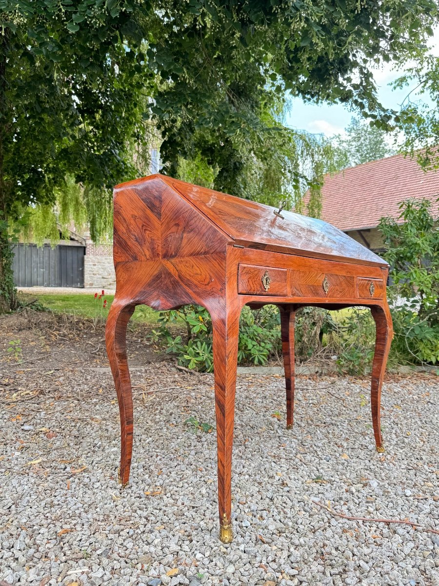  Louis XV Period Marquetry Sloping Desk, Stamped Criaed-photo-4