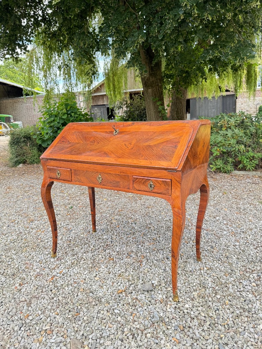  Louis XV Period Marquetry Sloping Desk, Stamped Criaed-photo-2