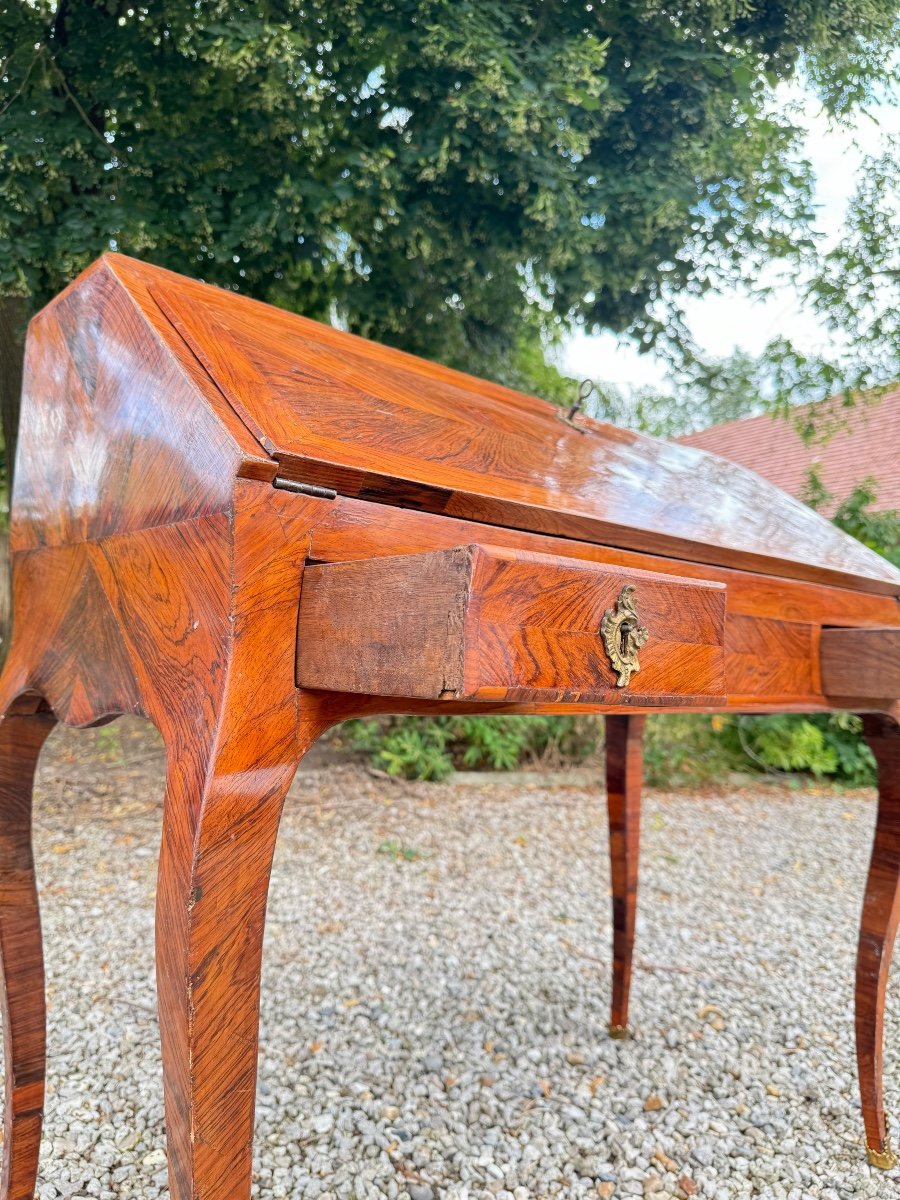  Louis XV Period Marquetry Sloping Desk, Stamped Criaed-photo-4
