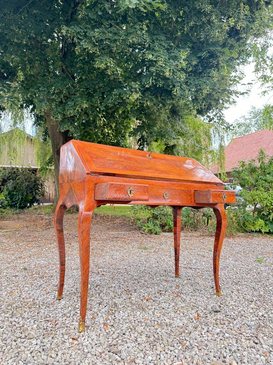  Louis XV Period Marquetry Sloping Desk, Stamped Criaed-photo-5