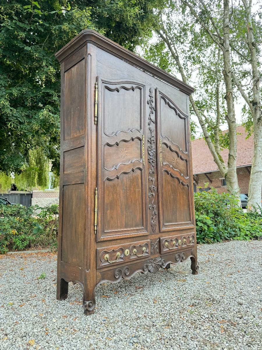 Armoire Lorraine En Chêne D’époque Louis XV XVIII Eme Siècle -photo-3
