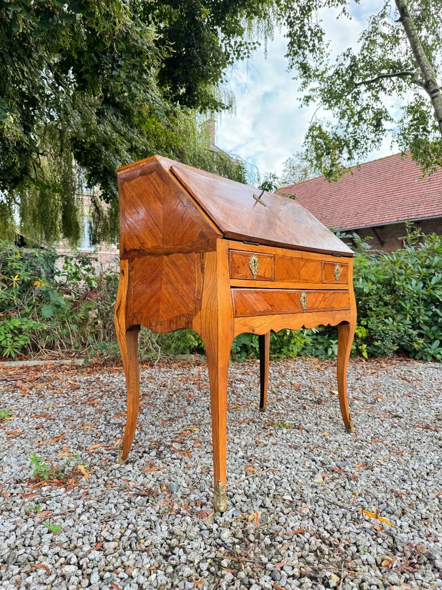 Louis XV Period Stamped Marquetry Slope Desk, 18th Century-photo-2