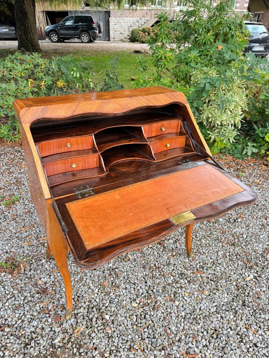 Louis XV Period Stamped Marquetry Slope Desk, 18th Century-photo-4