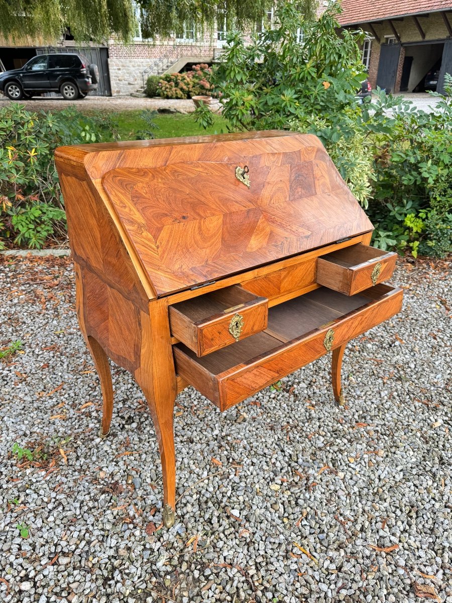 Louis XV Period Stamped Marquetry Slope Desk, 18th Century-photo-1