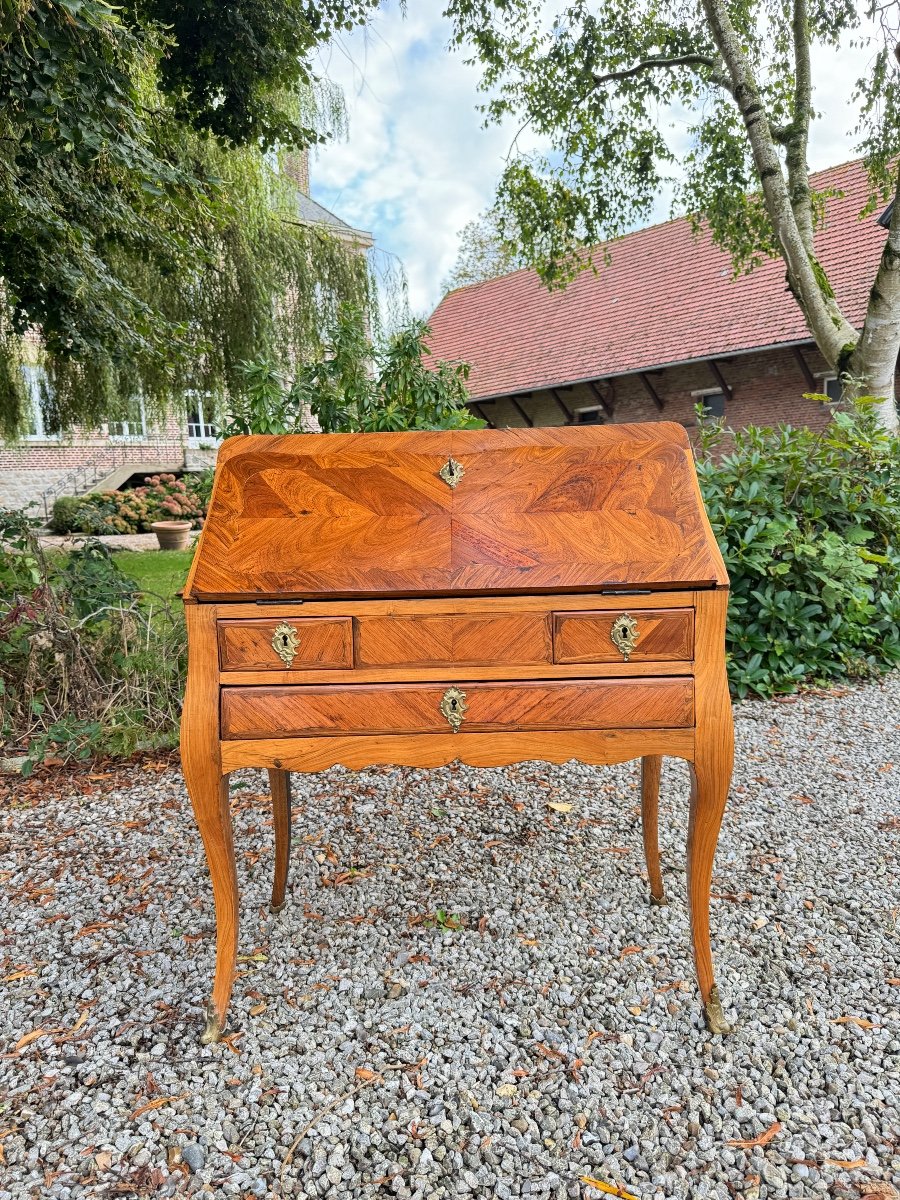 Louis XV Period Stamped Marquetry Slope Desk, 18th Century-photo-4