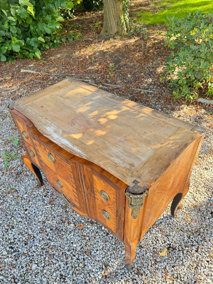 Transition Period Marquetry Chest Of Drawers, Late 18th Century -photo-7