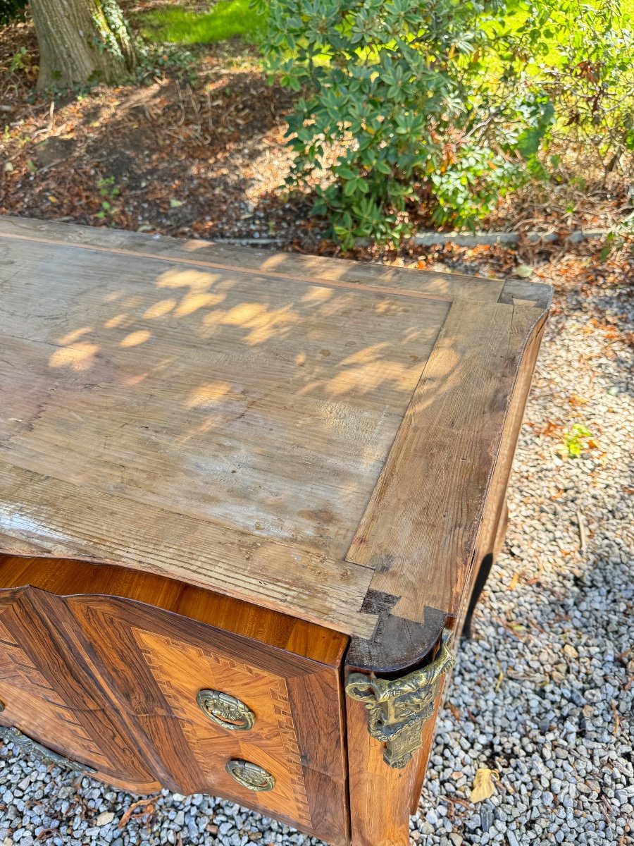 Transition Period Marquetry Chest Of Drawers, Late 18th Century -photo-8