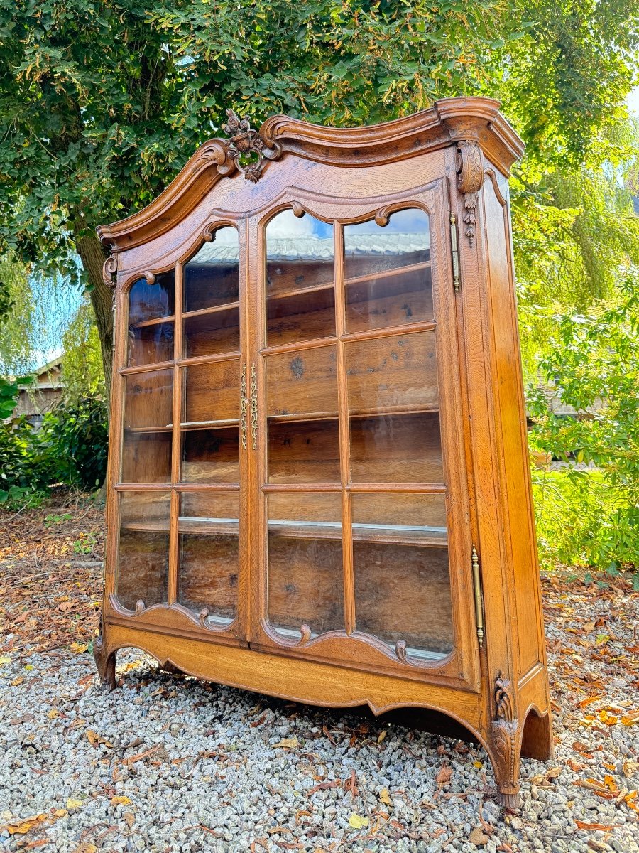 Vitrine En Chêne D’époque Louis XV XVIII Eme Siècle -photo-5