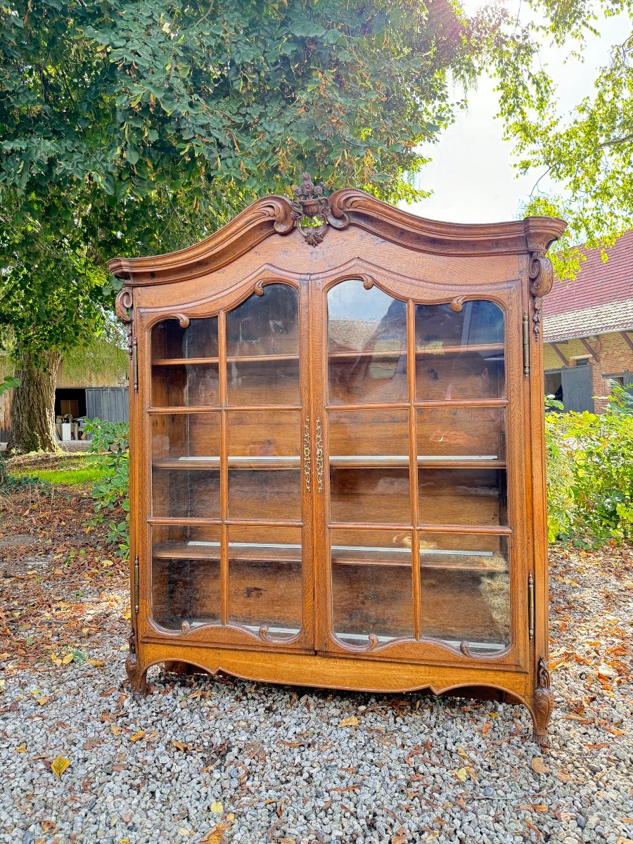 Vitrine En Chêne D’époque Louis XV XVIII Eme Siècle 
