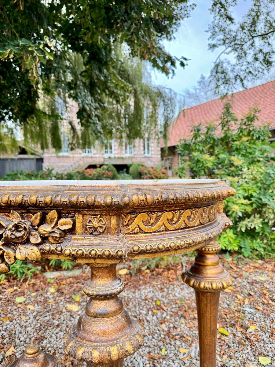 Console En Bois Doré D’époque Napoléon III XIX Eme Siècle -photo-1