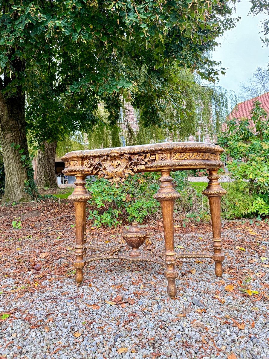 Console En Bois Doré D’époque Napoléon III XIX Eme Siècle -photo-2