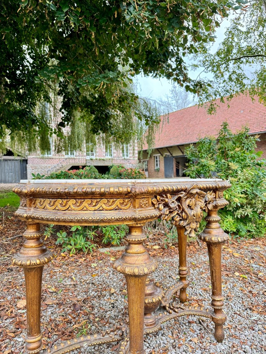 Console En Bois Doré D’époque Napoléon III XIX Eme Siècle -photo-4