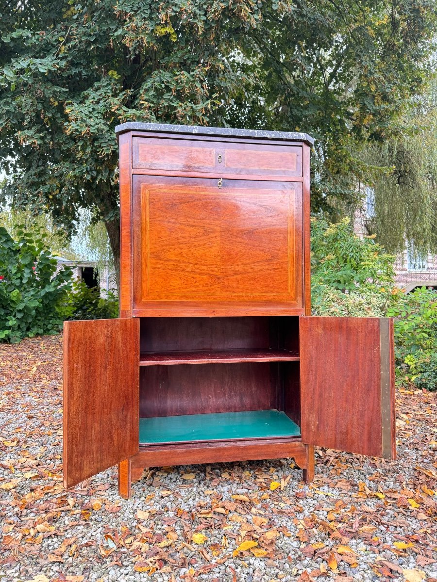 Maison Soubrier In Paris Louis XVI Style Marquetry Secretary -photo-3