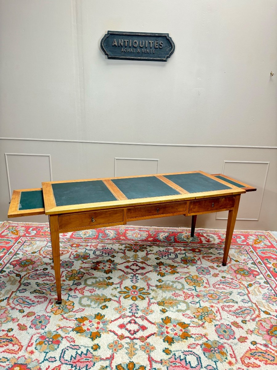 Bureau Plat En Merisier De Style Directoire XIX Eme Siècle -photo-2