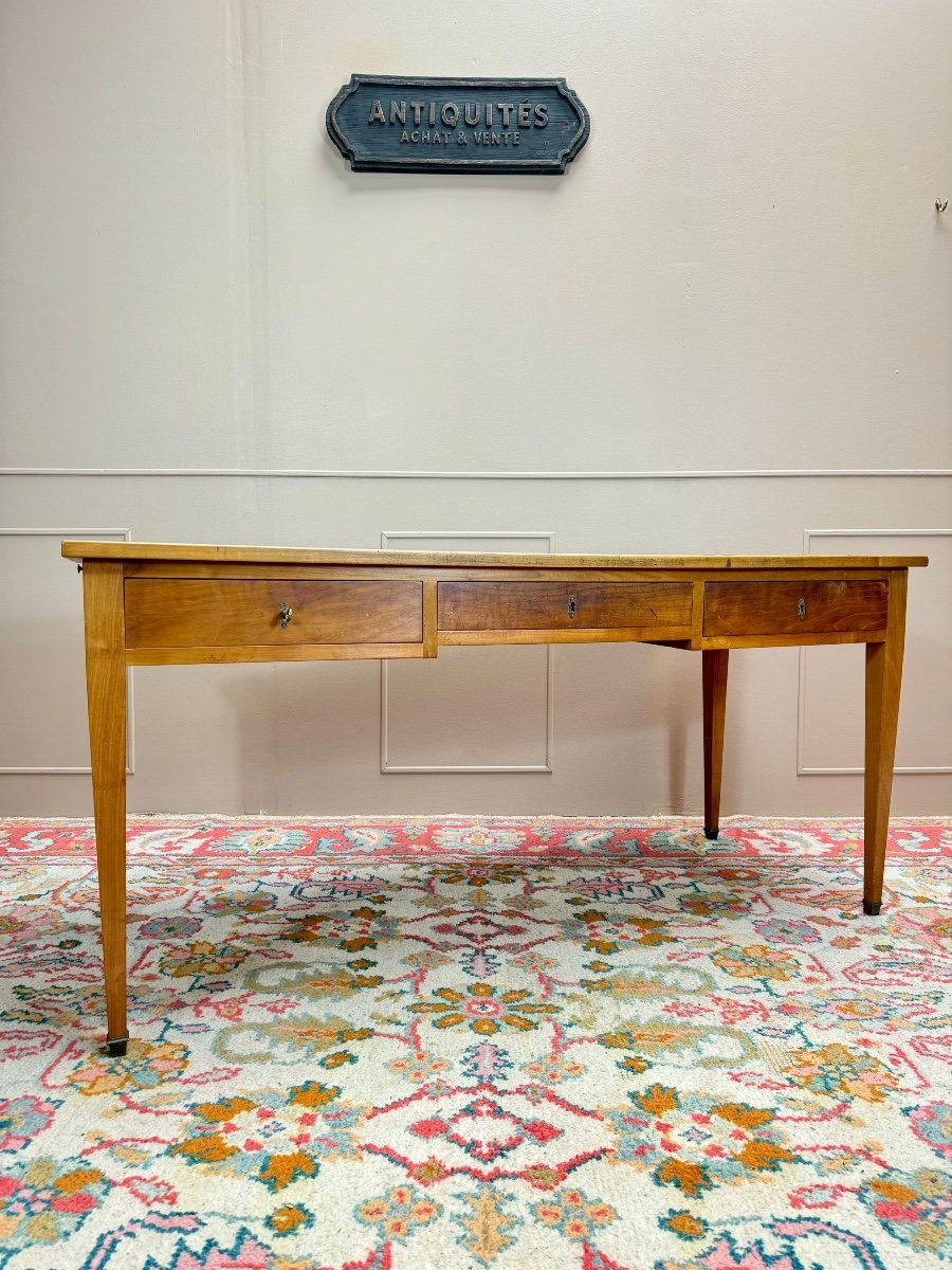 Bureau Plat En Merisier De Style Directoire XIX Eme Siècle -photo-3