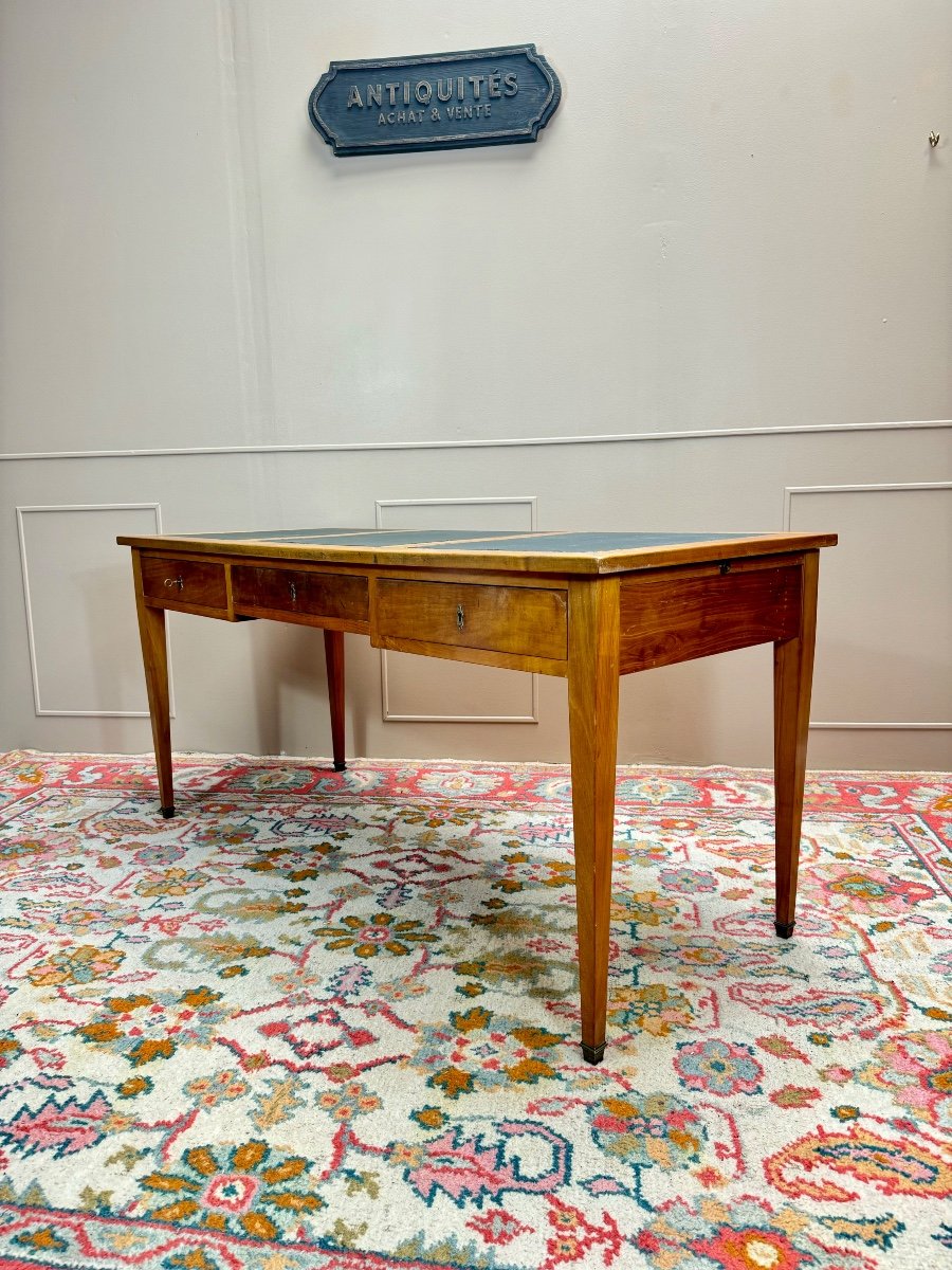 Bureau Plat En Merisier De Style Directoire XIX Eme Siècle -photo-1