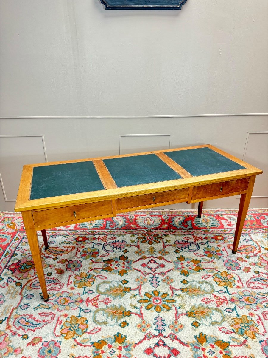 Bureau Plat En Merisier De Style Directoire XIX Eme Siècle -photo-2