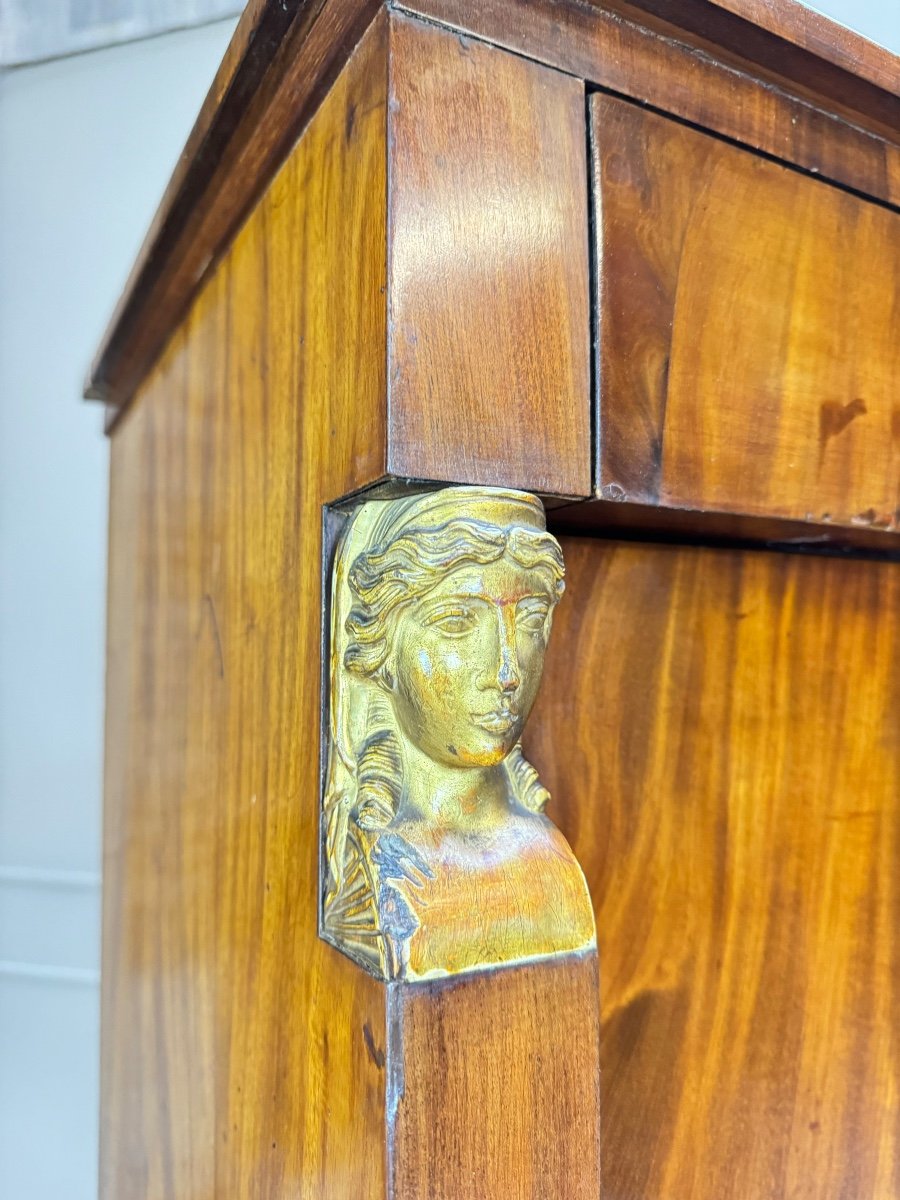 Secrétaire En Armoire D’époque Consulat Empire Début Du XIX Eme Siècle -photo-3