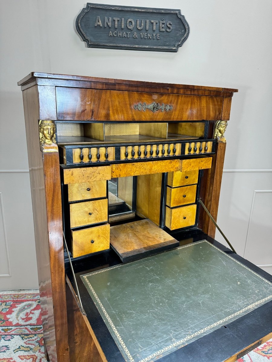 Secrétaire En Armoire D’époque Consulat Empire Début Du XIX Eme Siècle -photo-2