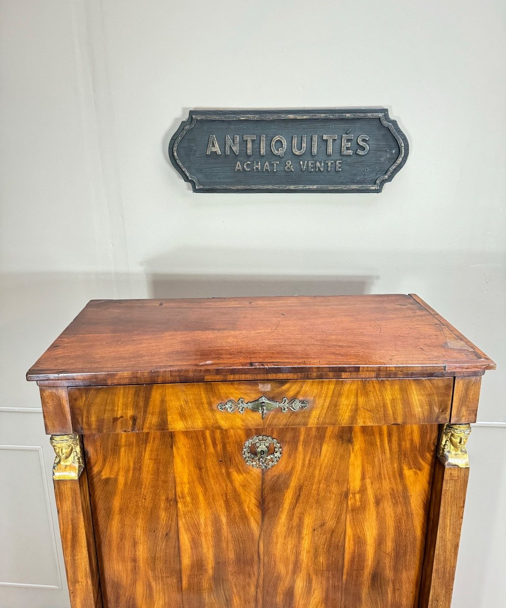 Secrétaire En Armoire D’époque Consulat Empire Début Du XIX Eme Siècle -photo-5