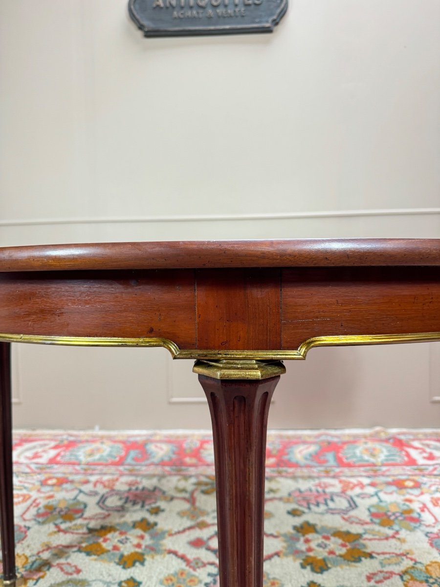 Louis XVI Style Mahogany Dining Table Stamped Mailfert -photo-3