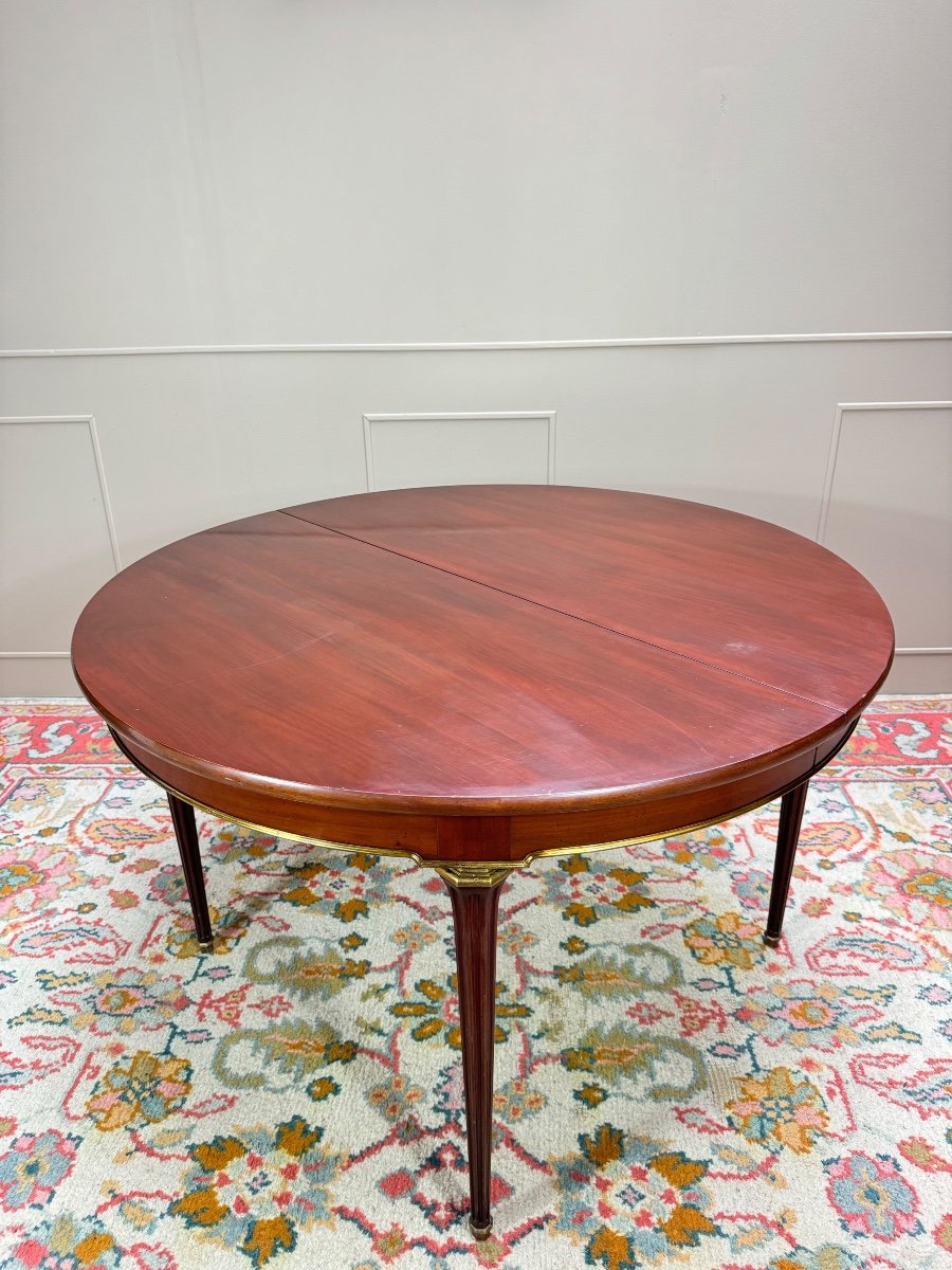 Louis XVI Style Mahogany Dining Table Stamped Mailfert -photo-1