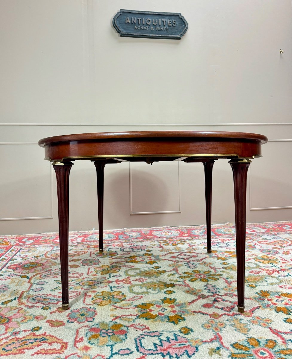 Louis XVI Style Mahogany Dining Table Stamped Mailfert -photo-2