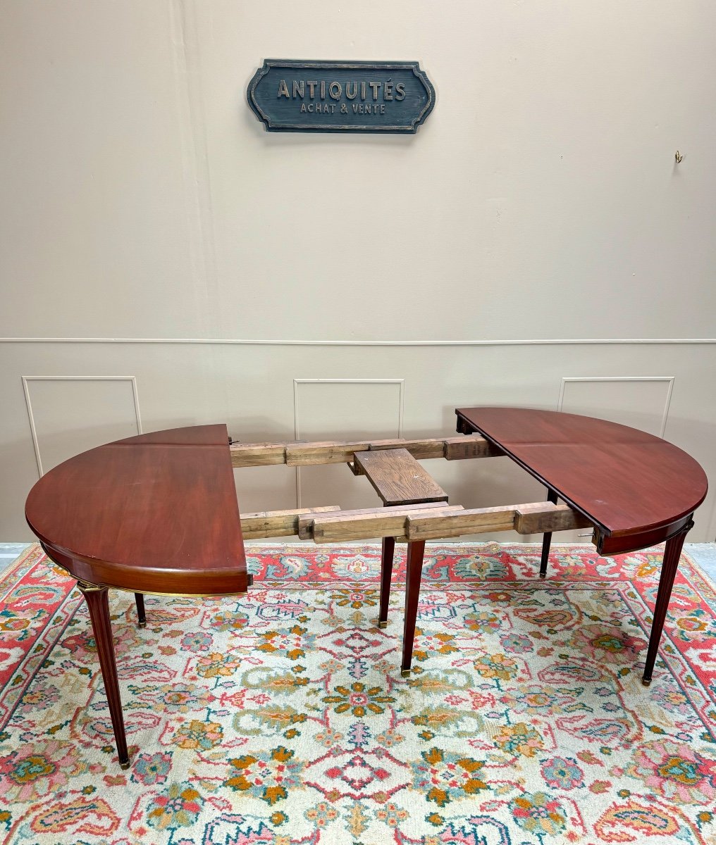 Louis XVI Style Mahogany Dining Table Stamped Mailfert -photo-4