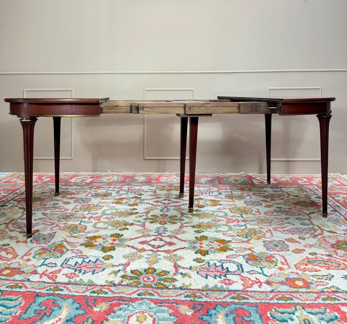 Louis XVI Style Mahogany Dining Table Stamped Mailfert -photo-5