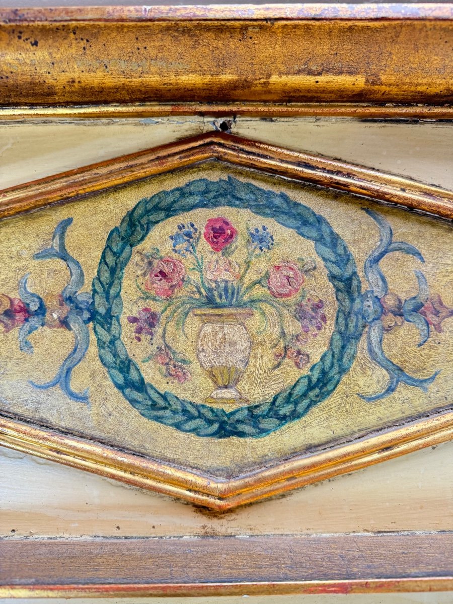 Painted And Gilded Wooden Trumeau From The Directoire Period, 18th Century -photo-2