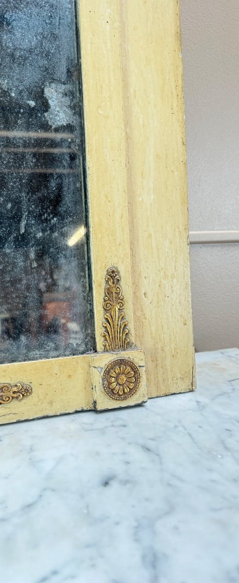Painted And Gilded Wooden Trumeau From The Directoire Period, 18th Century -photo-3