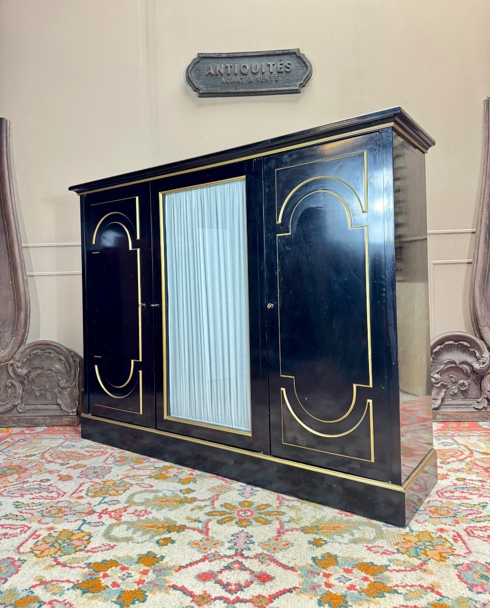 Maurice Hirsch Buffet à Hauteur D’appui En Bois Noirci De Style Louis XVI-photo-4