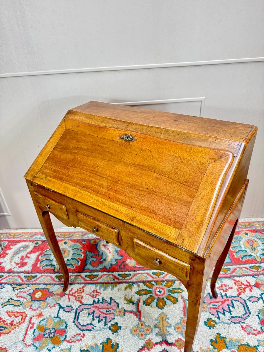 Bureau De Pente En Noyer D’époque Louis XV XVIII Eme Siècle -photo-4