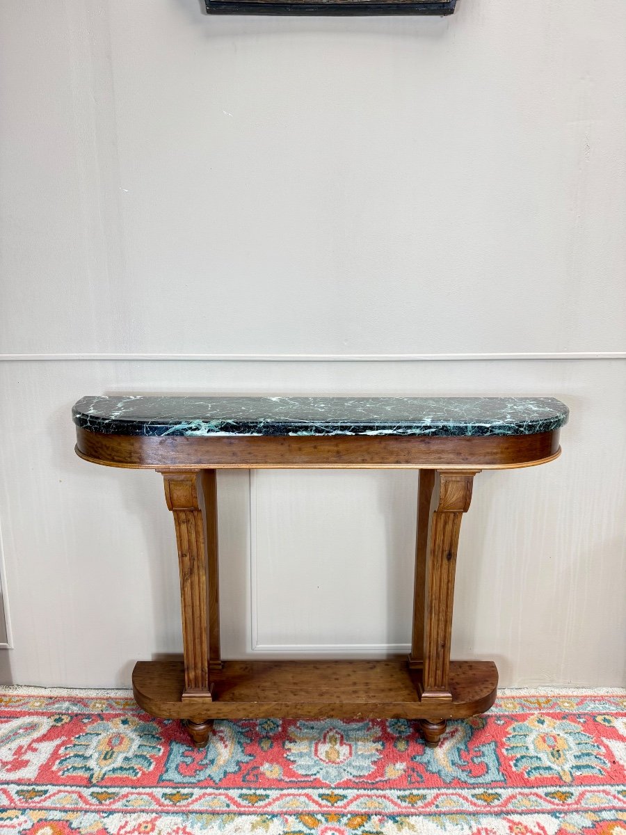 Console En Acajou Moucheté De Style Louis XVI-photo-3