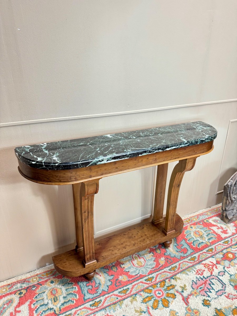 Console En Acajou Moucheté De Style Louis XVI-photo-5