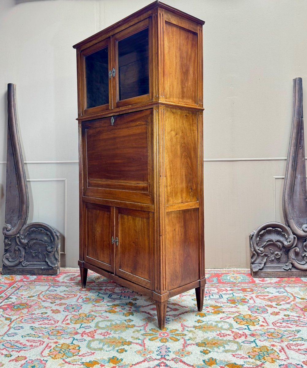 Secrétaire à Guillotine En Acajou D’époque Louis XVI XVIII Eme Siècle -photo-2