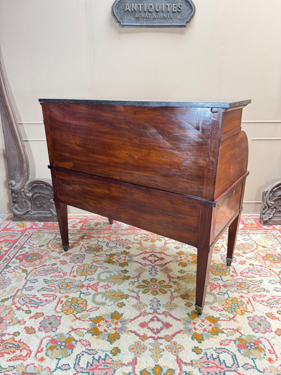 Bureau à Cylindre En Acajou D’époque Directoire Fin Du XVIII Eme Siècle -photo-6