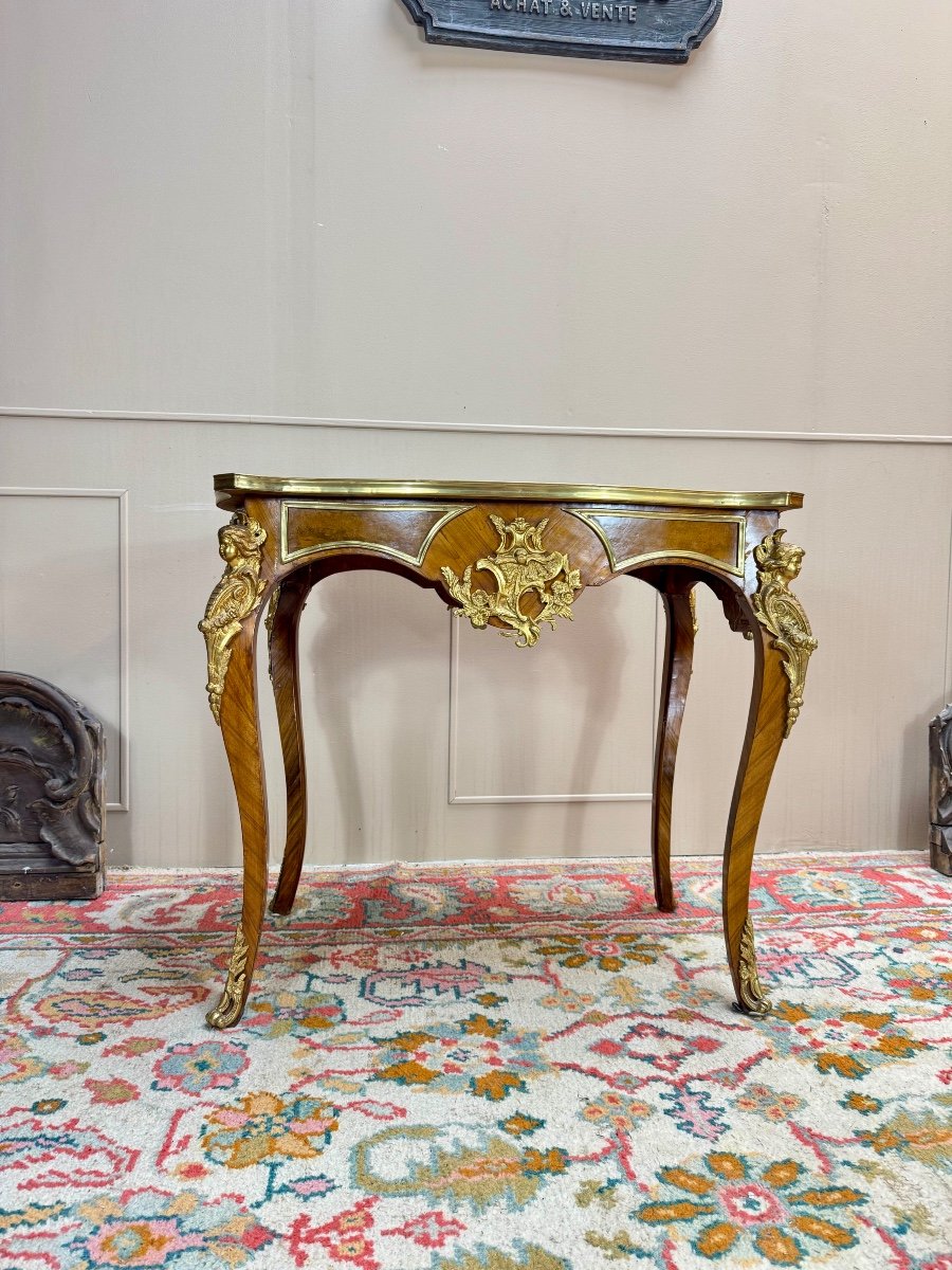 Table De Milieu En Marqueterie De Style Louis XV-photo-6