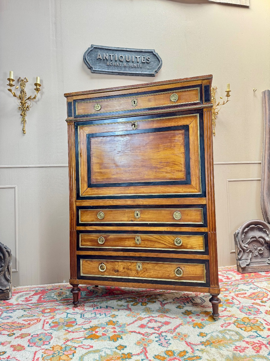 Secrétaire En Acajou D’époque Louis XVI XVIII Eme Siècle -photo-2