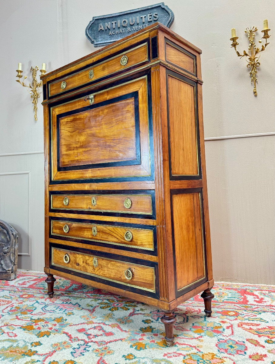Secrétaire En Acajou D’époque Louis XVI XVIII Eme Siècle -photo-3