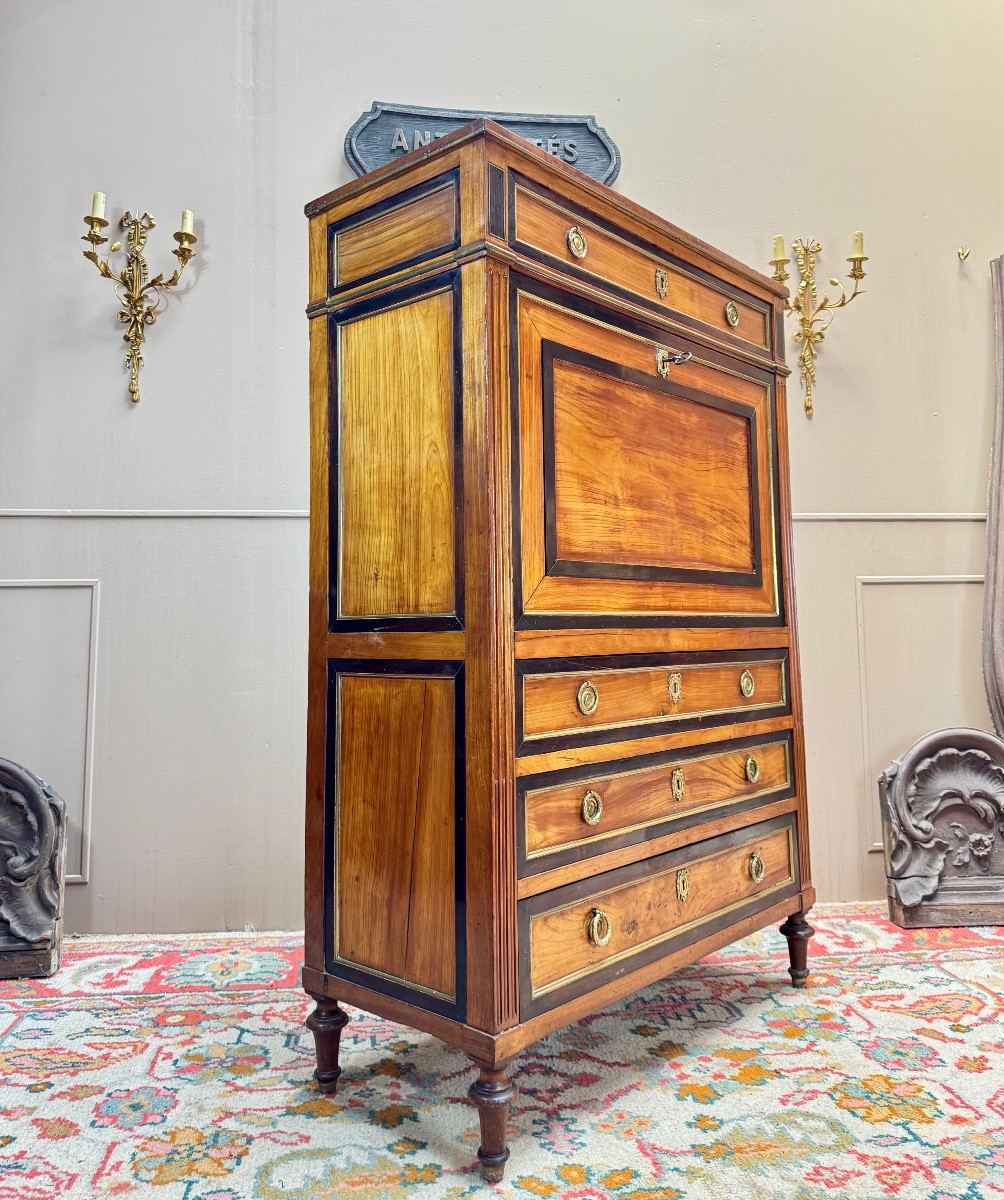Secrétaire En Acajou D’époque Louis XVI XVIII Eme Siècle -photo-4