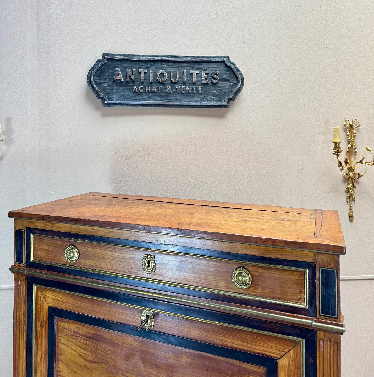 Secrétaire En Acajou D’époque Louis XVI XVIII Eme Siècle -photo-1