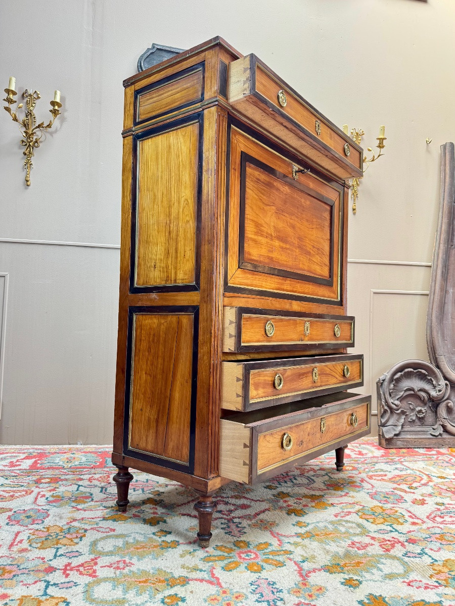 Secrétaire En Acajou D’époque Louis XVI XVIII Eme Siècle -photo-2