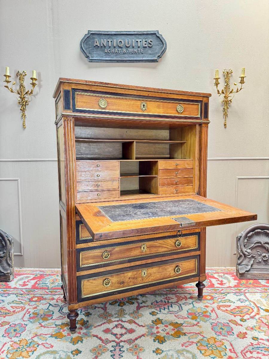 Secrétaire En Acajou D’époque Louis XVI XVIII Eme Siècle -photo-3